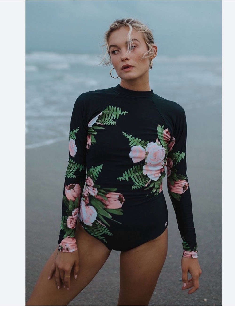 Albion Carolina Floral Rashguard one piece Swimsuit